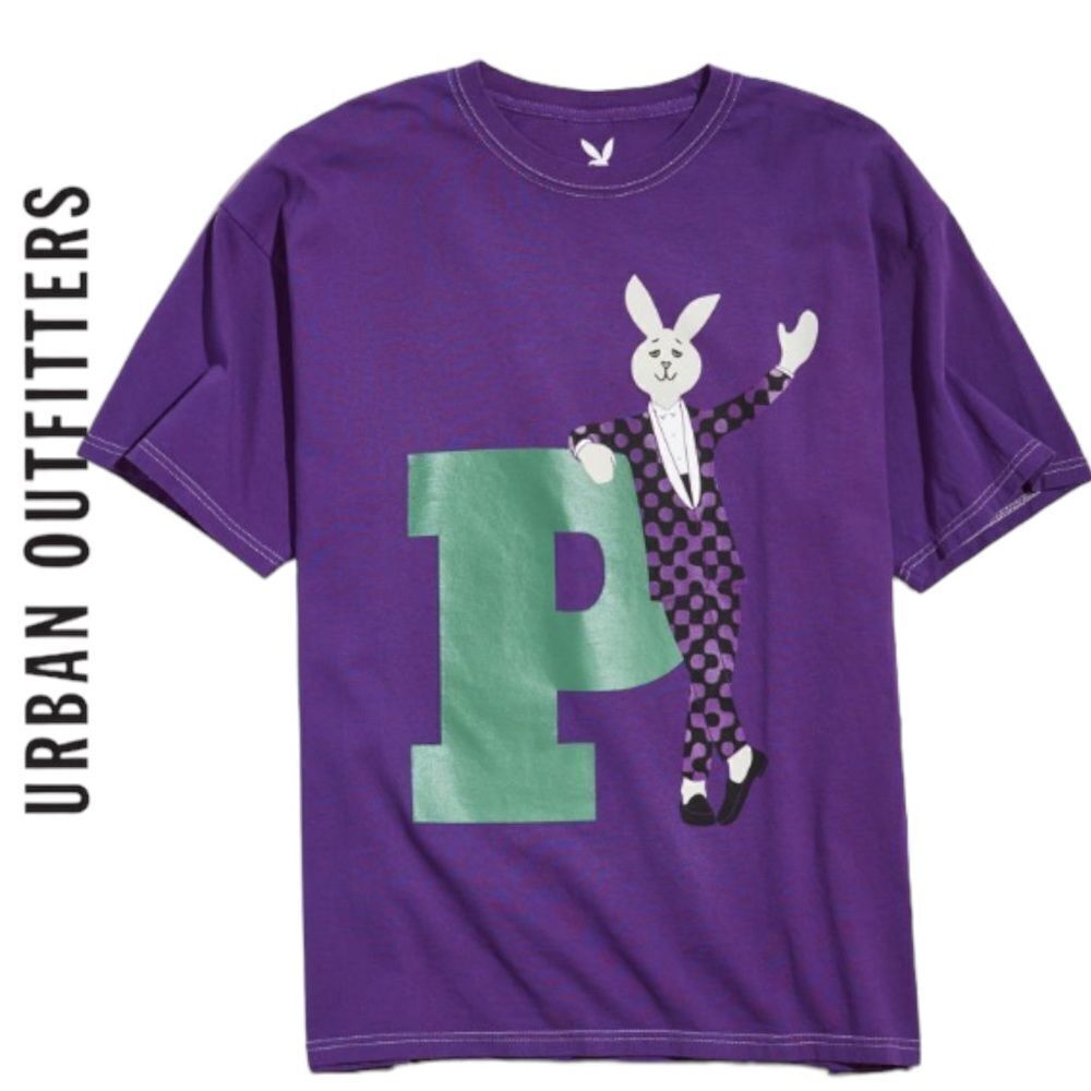 URBAN OUTFITTERS UO Playboy P Purple Logo Tee Shirt T-Shirt NEW L